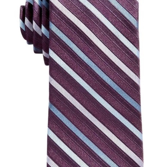 Calvin Klein Other - Elegant Deep Violet Striped Tie